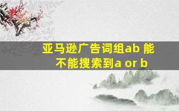 亚马逊广告词组ab 能不能搜索到a or b